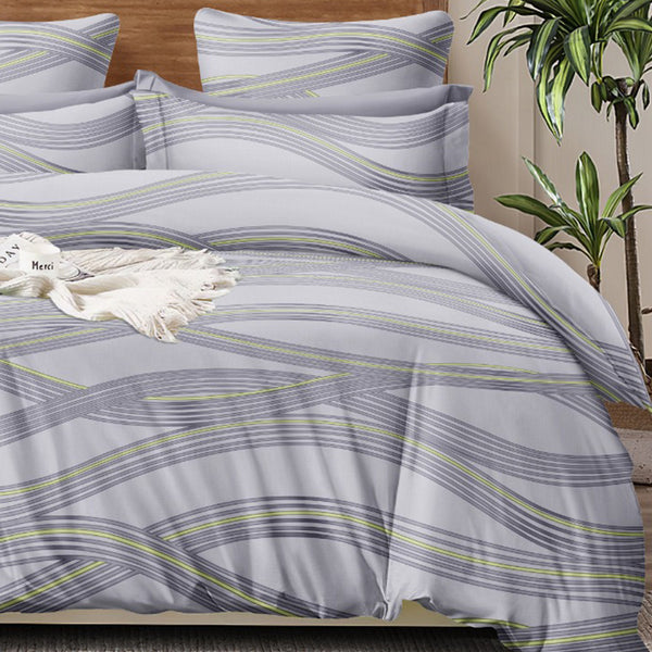 Super Soft Wave Design Double Bedsheet ( 90*100inch, King )