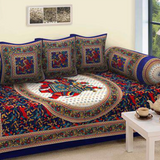 Jaipuri Design Single Bedsheet ( 100% cotton, 6pc set, Diwan set )