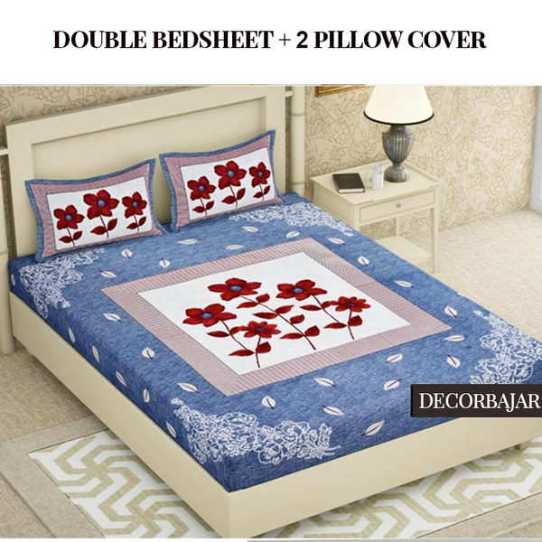 Combo Of 100% Cotton Double & Single Bedsheet