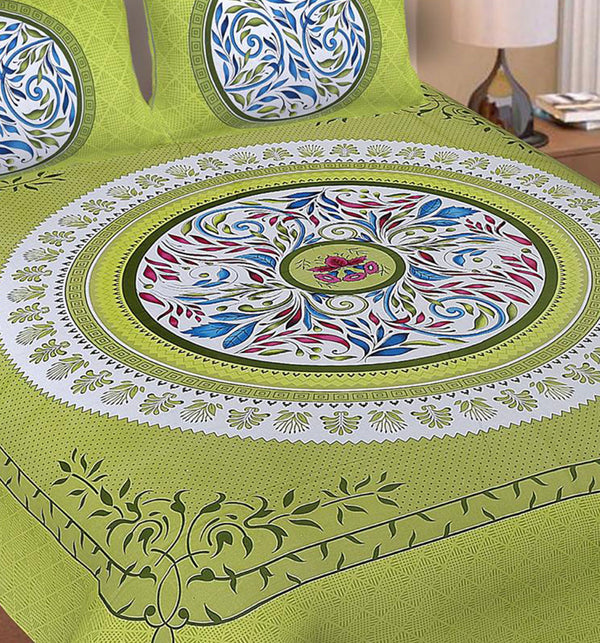 100% Cotton Design Double Bedsheet ( 90*100inch, Queen)