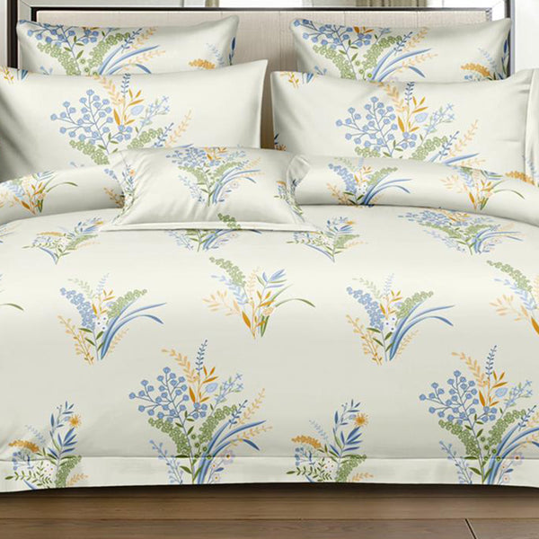 Super Soft Tweed Flower Design Double Bedsheet ( 90*100inch, King )