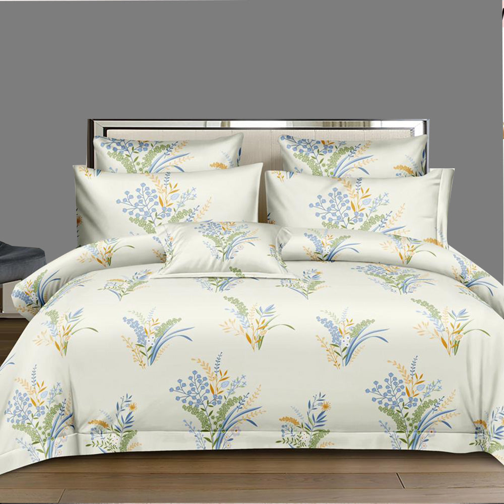 Super Soft Tweed Flower Design Double Bedsheet ( 90*100inch, King )