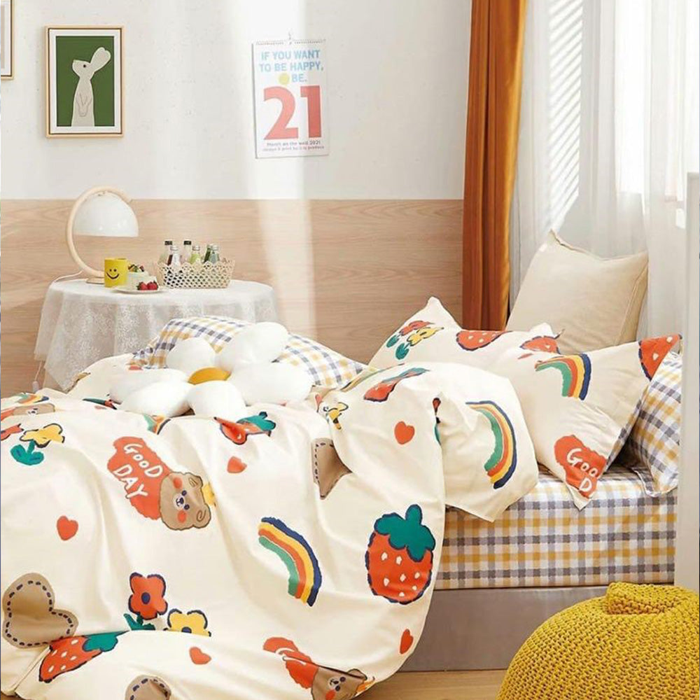 Super Soft Kids Strawberry Design Ac Comforter Set (4 pc Set, king )