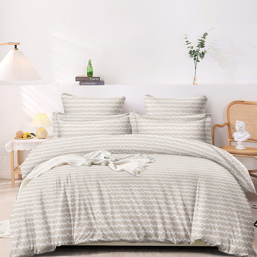 Super Soft Wave Brown Design Ac Comforter Set (4 pc Set, king Size)
