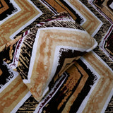 Soft Woolen Zigzag Design Winter Bedsheet With Pillow covers ( 90*100 inch, 1.8kg , 245gsm )